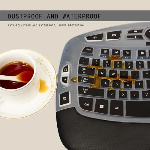 Vista 5 de Logitech K350 MK550 MK570 Wireless Wave Keyboard, protector de teclado de silicona ultrafino para Logitech K350 MK550 MK570 Accesorios de protección