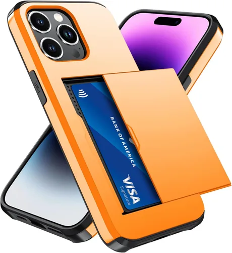 Vista 54 de Qinmay Funda compatible con iPhone 7 Plus/8 Plus con tarjetero, doble capa a prueba de golpes, funda protectora resistente con ranura oculta Negro