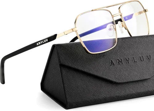 Vista 10 de ANYLUV Gafas de lectura para hombres y mujeres, bloqueo de luz azul, lentes de lectura premium para hombre, marco de Al-mg con bisagra de resorte