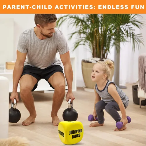 Vista 3 de Dados de espuma para ejercicios con bolsa de almacenamiento, dados de entrenamiento de seis caras, accesorios perfectos para ejercicio y fitness