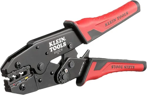 Vista 8 de Klein Tools 3000CRKIT Juego de herramientas de crimpado de trinquete, (4) matrices intercambiables para conectores termorretráctiles, no aislados
