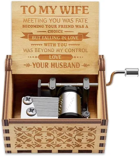 Vista 6 de Caja de música La Bella y La Bestia, regalo de madera para San Valentín, Navidad, cumpleaños, aniversario para esposa, novia, marido, novio, niña