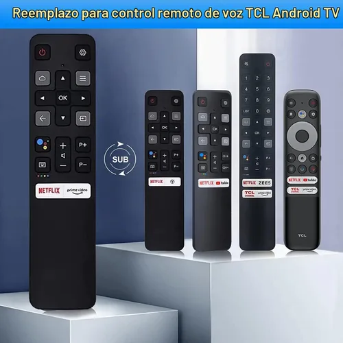Vista 2 de Nuevo control remoto de repuesto RC802V compatible con TCL Android TV con Prime Video, teclas rápidas de Netflix sin función de voz