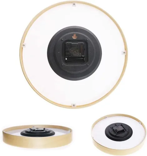 Vista 7 de Reloj de pared de cuarzo silencioso con números arábigos de 12 pulgadas con marco de madera, reloj de pared analógico de madera para colgar números