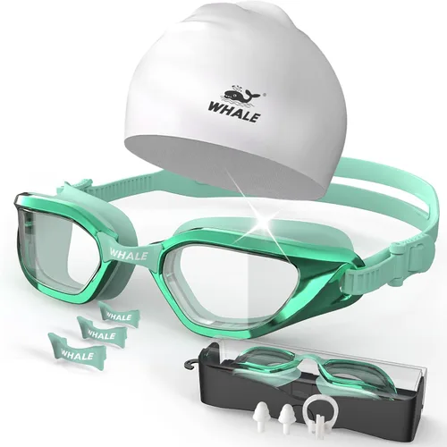 Vista 7 de Whale Gafas de natación para adultos, antiempañamiento, cómodas, polarizantes, para adultos, unisex