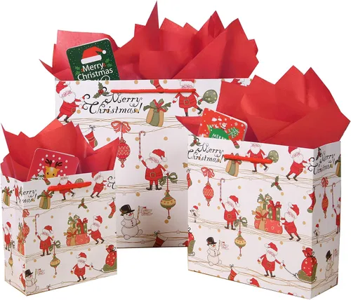 Vista 21 de SHIPKEY Paquete de 10 bolsas de regalo verde aguamarina con papel de seda bolsa de regalo de dama de honor de 8 x 4 x 11 pulgadas, bolsa de papel