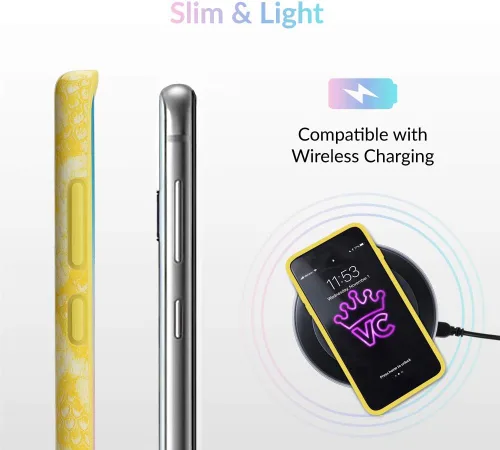 Vista 5 de VELVET CAVIAR Funda compatible con Samsung Galaxy S10 Plus, bonitas fundas protectoras para niñas y mujeres (piel de serpiente amarilla)