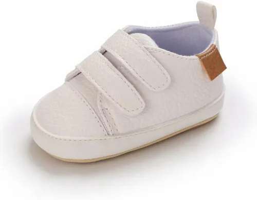 Vista 6 de Zapatos de lona y mezclilla con diseño de estrella para bebé - Tenis con suela suave antideslizante y caña alta, ideales para los primeros pasos