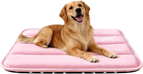 Vista 28 de Tapete de cama para perro, almohadilla reversible para jaula de perro con alfombrilla lavable y espuma suave, cama plana para mascotas para perros