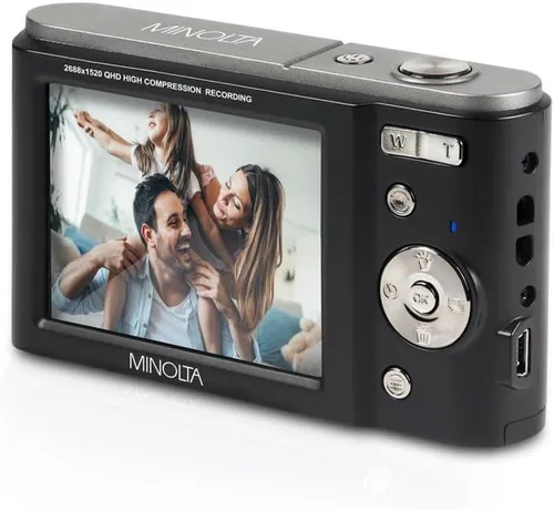 Vista 4 de Minolta Cámara digital MND20 de 44 MP - Video Ultra HD de 2.7K, zoom digital 16X, estabilización antivibración, lapso de tiempo, detección facial