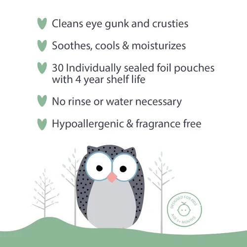 Vista 4 de Natural Essentials Lil' Peepers Toallitas limpiadoras de ojos y párpados para bebés, sin conservantes y sin enjuague, toallitas suaves