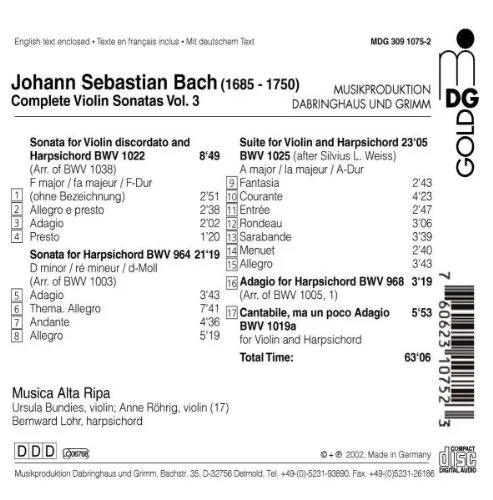 Vista 2 de Bach Sonatas Completas para Violín 3 Musica Alta Ripa