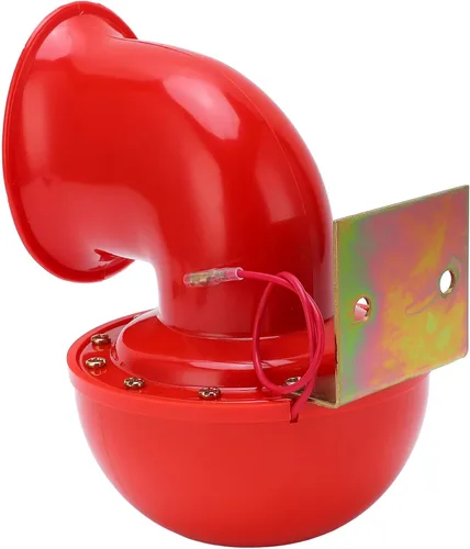 Vista 6 de Bocina de coche, 12 V 150 db cuerno de aire rojo cuerno eléctrico de sonido de vaca cuerno de metal para camión, tren, barco, motocicleta, coche