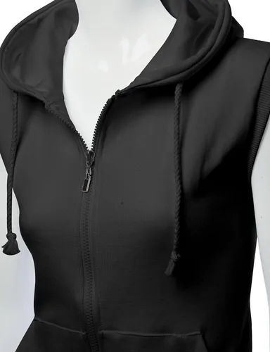 Vista 4 de Xpril Chaleco de algodón con capucha y cremallera para mujer