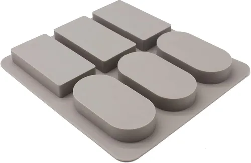 Vista 4 de X-Haibei Molde de jabón redondo rectangular con agujero, 4.1 pulgadas para aromaterapia y jabón de lufa en una cuerda, silicona resistente de grado