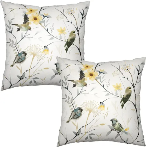 Vista 196 de Juego de 2 fundas de almohada de 16 x 16 pulgadas, diseño patriótico de bandera estadounidense con estrellas para exteriores, estilo casa de campo