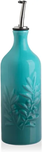 Vista 27 de Sweejar Botella dispensadora de aceite de oliva de cerámica de 20 onzas de alivio opaco que protege para reducir la oxidación, adecuada para Beige