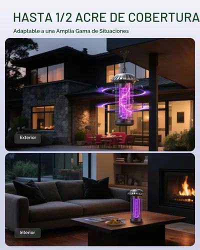 Vista 6 de Buzbug Exterminador de insectos LED para interiores y exteriores, lámparas de hasta 50,000 horas de vida útil, cable de alimentación de 6.5 pies