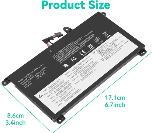 Vista 3 de TREE.NB 01AV493 - Batería de repuesto para laptop ThinkPad T570 T580 P51S P52S Series 00UR890 00UR892 SB10L84121 SB10L84122 SB10L84123 T570 00UR891