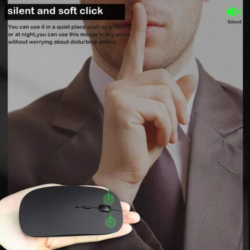 Vista 5 de Bluetooth Mouse, Rechargeable Wireless Mouse Dual Mode(Bluetooth 5.0+USB),Silent Slim with Adjustable DPI Computer mice for