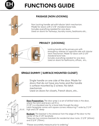 Vista 6 de Explore Hardware Palanca de puerta de paso de latón macizo champán, oro satinado para puertas de pasillo o armario