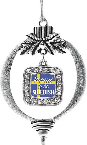 Vista 49 de Inspired Silver - Adorno con dije de reina de rodillo - Adornos navideños cuadrados de plata con joyas de circonita cúbica