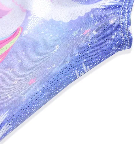 Vista 77 de HOZIY Leotardos de gimnasia para niñas, trajes de ciclismo con patrón adorable brillante