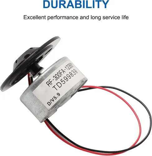 Vista 3 de uxcell Metal RF-300FA-12350 DC 5.9V Husillo DVD Micro Motor, 0.9 x 0.5 in para reproductor de DVD CD, 1 PC Plata Negro