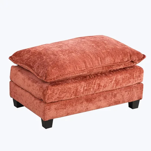 Vista 6 de Tufted Regular Ottoman for Sofa,Accent Chenille Fabric Footstool, Single Footrest Stool for Living Room (Beige)