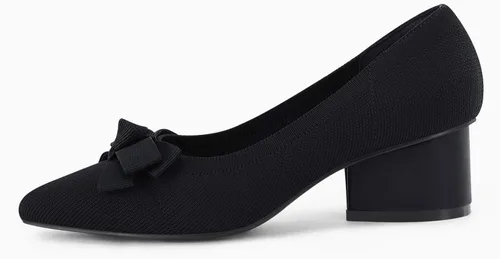 Vista 5 de Coutgo Zapatos de vestir para mujer, con tacón bajo y grueso, punta cerrada, con lazo, para el trabajo, fiesta, uso diario