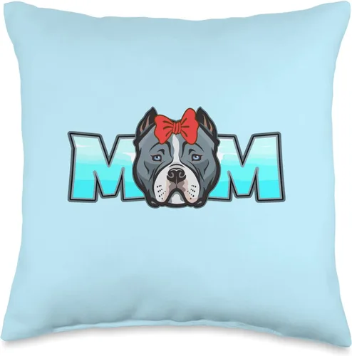 Vista 4 de American Bully Bully Mom Dog Owner Pullover DM American Bully Mom - Almohada sin botones, 18 x 18 pulgadas, multicolor