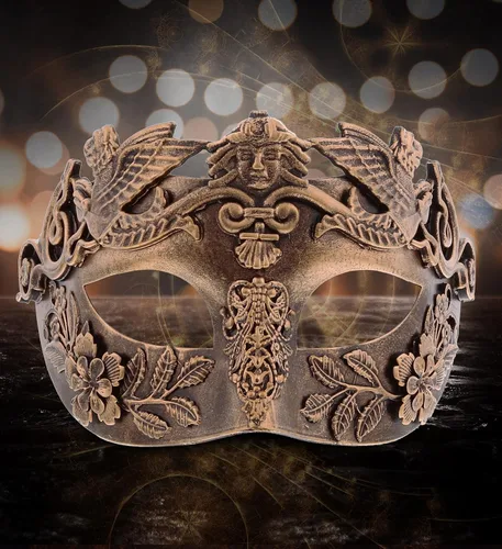 Vista 6 de Máscara de baile de máscaras real veneciana, máscara steampunk de media mascarada, accesorio de disfraz barroco