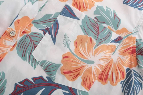 Vista 4 de Dioufond Camisas hawaianas de manga corta para hombre Aloha Hawaii Tropical