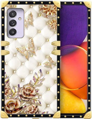 Vista 25 de Funda compatible con Samsung Galaxy A03S 4G, TPU suave de lujo y parte trasera de policarbonato duro para niñas y mujeres, funda protectora a prueba