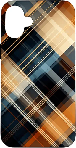Vista 23 de Navy Black and Orange Plaid Halloween Fall Autumn Pumpkins Case for iPhone 17