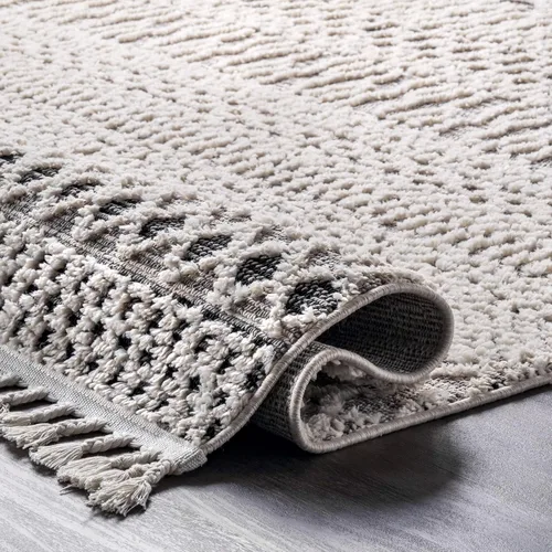 Vista 6 de nuLOOM Talula - Alfombra decorativa con borlas y textura suave, 3 x 5, beige