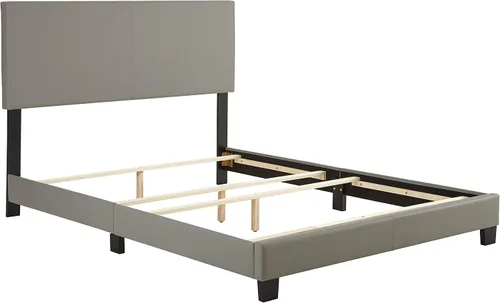 Vista 22 de Boyd Sleep Napoli - Marco de cama plataforma de cuero vegano gris tamaño King totalmente tapizado con cabecero ajustable - Se requiere somier