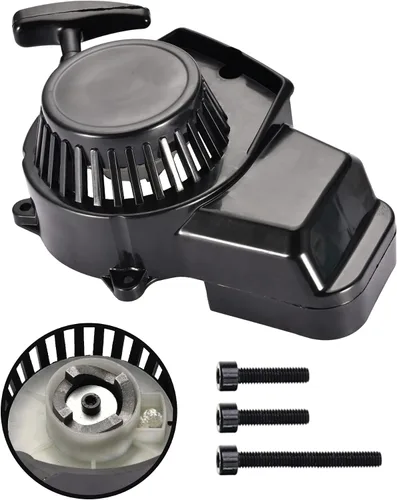 Vista 9 de GOOFIT Arrancador de aluminio azul con tornillos para 2 tiempos 47cc 49cc Pocket Bike Mini Bike Dirt Bike Scooter ATV Quad motocicleta