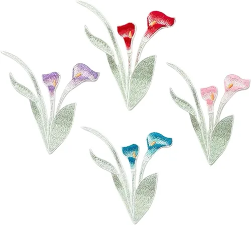 Vista 18 de 1 par de parches de peonía azul, apliques de flores para ropa de bricolaje, jeans Parches florales suaves para accesorios de ropa, decoración