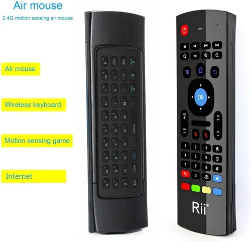 Vista 7 de Rii MX3 Multifunción 2.4G Fly Mouse Mini Teclado Inalámbrico y Control Remoto Infrarrojo y 3-Giroscopio + 3-Gsensor para Google Android Smart TV