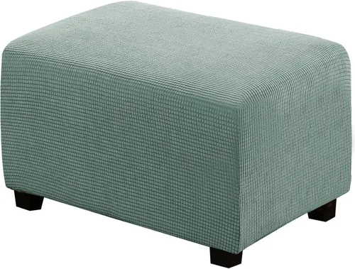 Vista 29 de H.VERSAILTEX Funda Deslizable para Otomana Rectangular Ajuste de Longitud 29"-34" Reposapiés Fundas Deslizables para Sofá Funda para Taburete