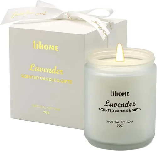 Vista 26 de Lihome Velas de otoño – Decoración de otoño para el hogar, regalos para mujeres, mamá, amiga, cera de soja natural, velas perfumadas de sidra