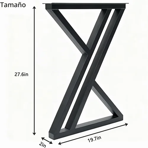 Vista 2 de Patas de mesa de metal con forma triangular de 28 pulgadas de alto, patas de escritorio modernas de hierro fundido soldado, proyecto de bricolaje