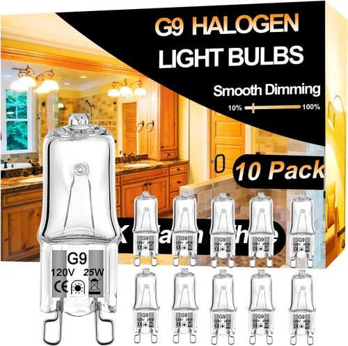 Vista 10 de Bombillas halógenas de 10 W 12 V - 10 paquetes de bombillas halógenas G4 de larga duración, de alto rendimiento, regulables con base G4 de doble