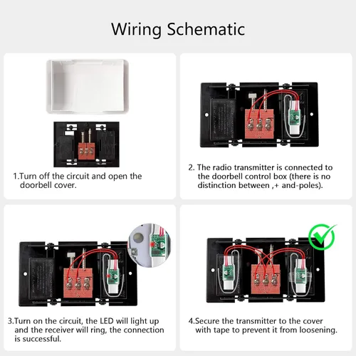 Vista 2 de Extensor de timbre inalámbrico para Google Nest Doorbell (cableado, 2ª generación) Extensor de timbre con receptor conectado al timbre de puerta