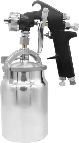 Vista 2 de HVLP - Pistola pulverizadora de sifón de pintura de aire, boquilla de 0.071 in, capacidad de 1000 cc para pintura profesional de automóviles