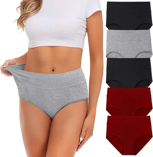 Vista 11 de Ropa interior para mujeres, algodón, cintura media, sin rollitos, cobertura completa, calzoncillos tipo brief para damas, bragas, lencería, ropa