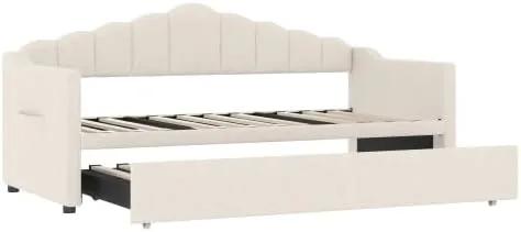 Vista 8 de Bellemave Sofá cama tapizado de tamaño individual con nido desplegable, marco de cama de día individual con puertos de carga USB y tipo C, sofá cama