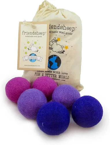 Vista 6 de Friendsheep Pelota de juguete de lana ecológica para mascotas, gato, hurón, perro pequeño, comercio justo, hecha a mano en Nepal, ecológica, 100%