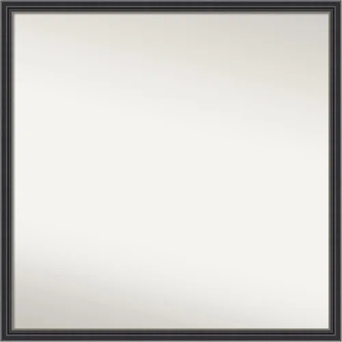 Vista 490 de Amanti Art Espejo de baño negro para sobre fregadero, 22 x 22 pulgadas, espejo de tocador cuadrado estrecho negro Avon, marco de madera casual